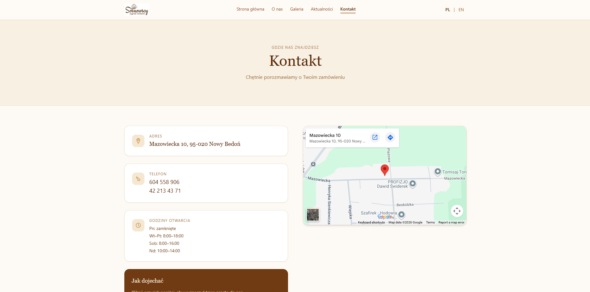 Sosnowscy Wypieki Domowe — Bilingual Patisserie Website & Custom CMS